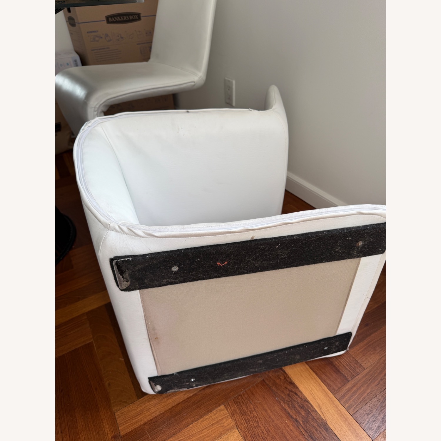 White Faux Leather Dining Chair - image-9