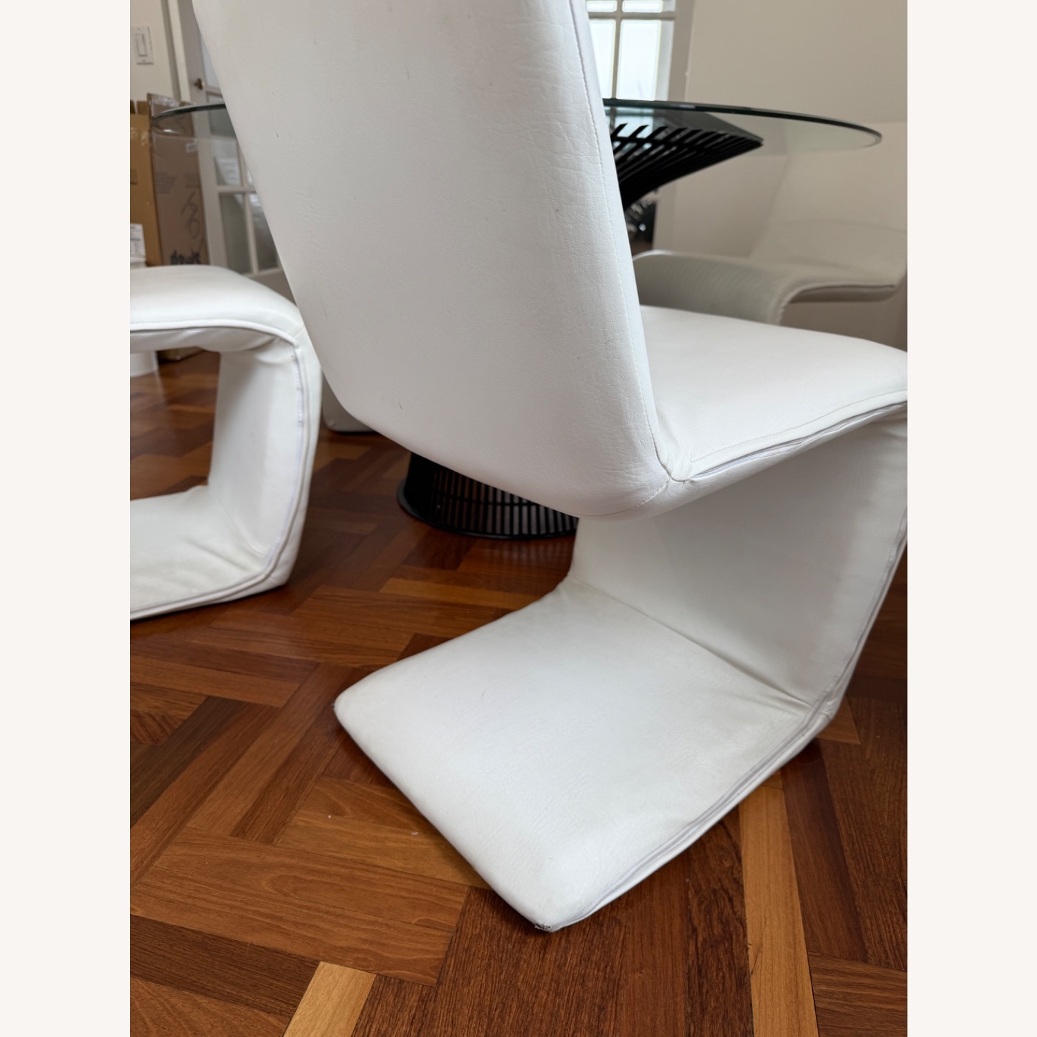 White Faux Leather Dining Chair - image-3