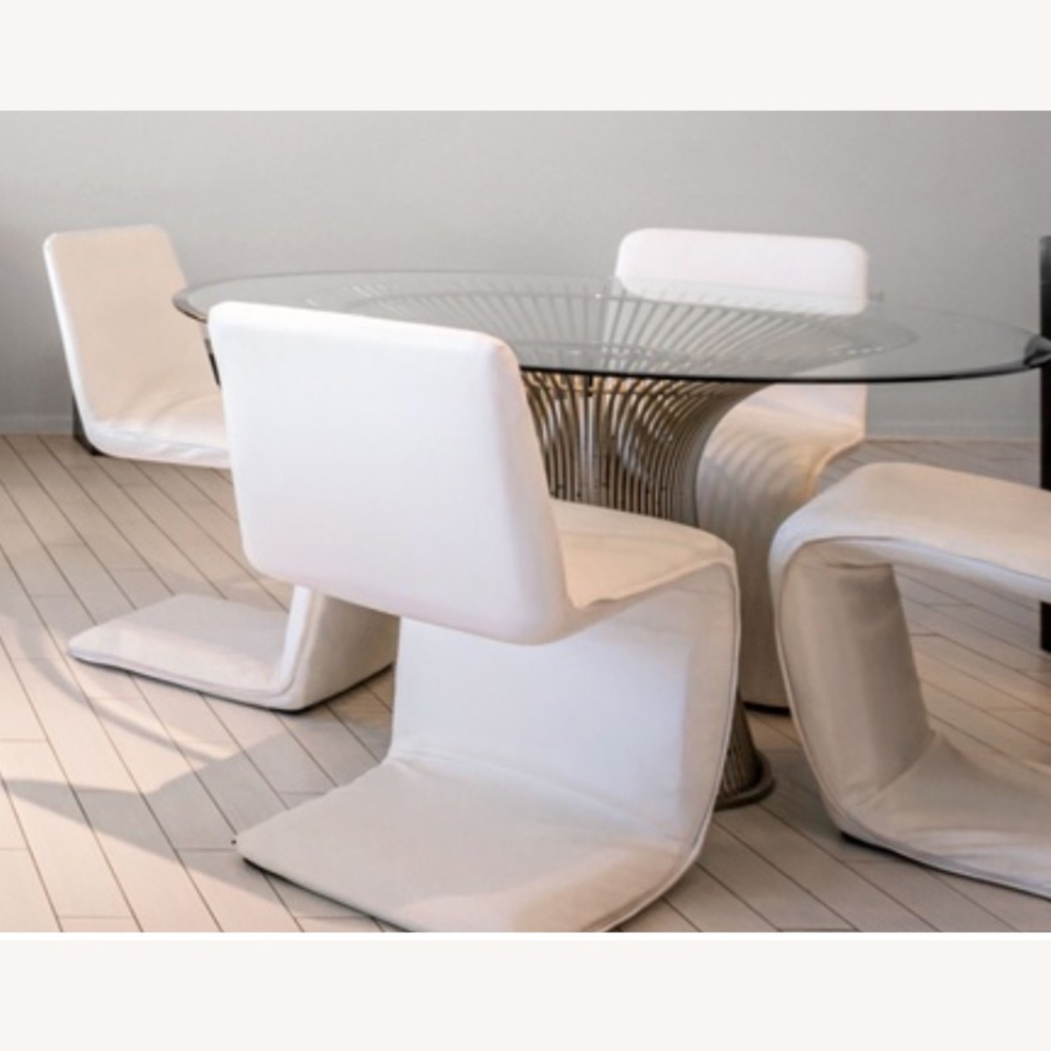 White Faux Leather Dining Chair - image-1