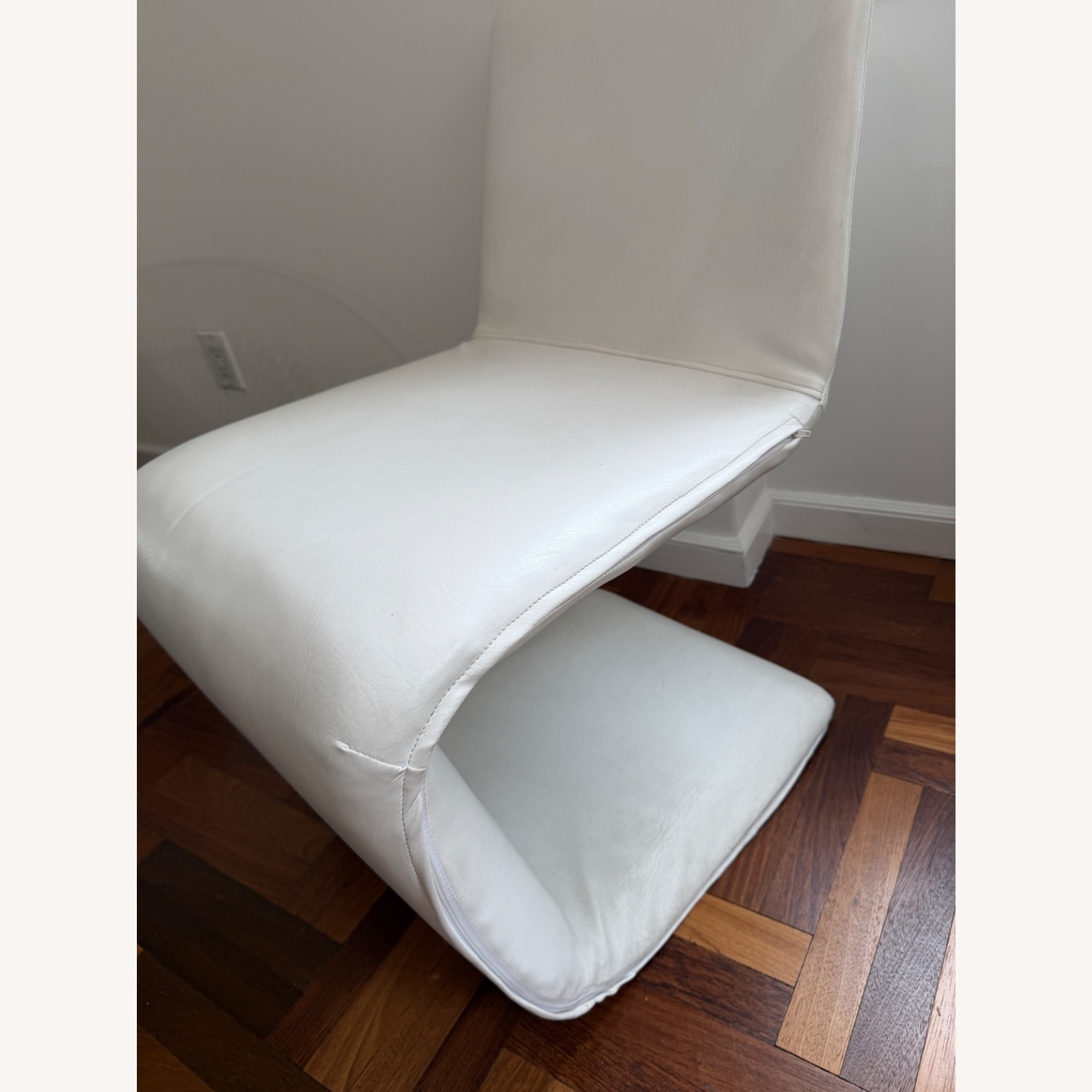 White Faux Leather Dining Chair - image-2