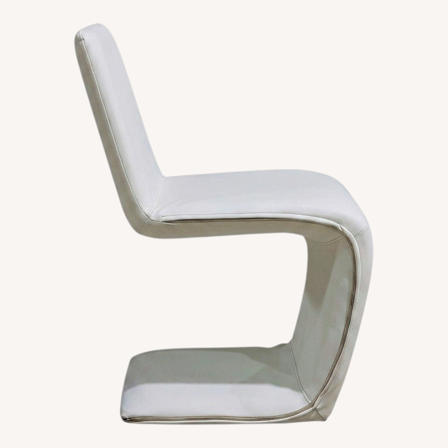 White Faux Leather Dining Chair - image-0