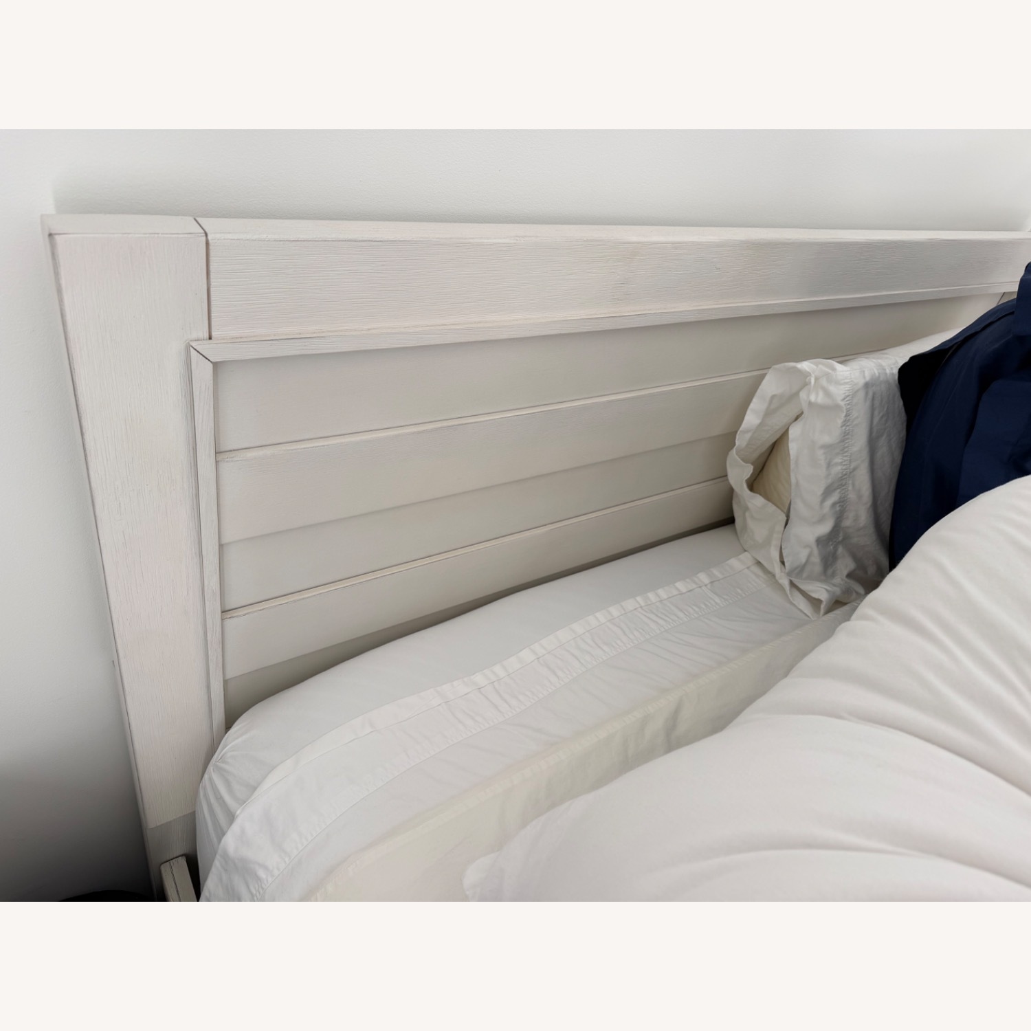 White Wood Queen Bed  - image-2