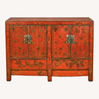 Vintage/Antique Finds Red Wood Sideboard