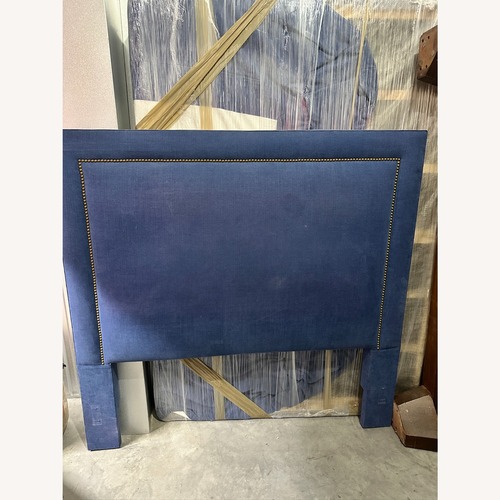 Used Ethan Allen Blue Fabric Full Bed for sale on AptDeco