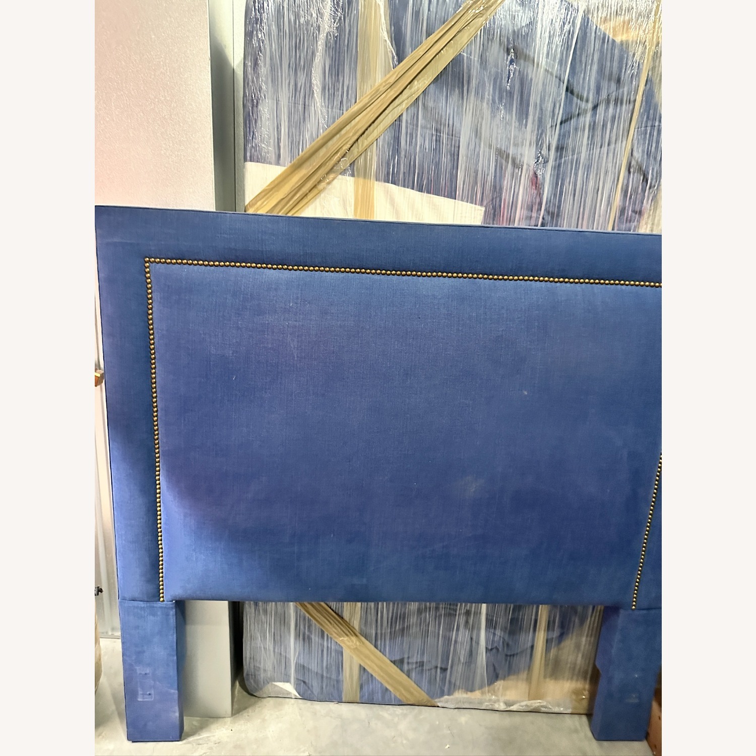 Ethan Allen Blue Fabric Full Bed - image-2