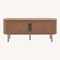 Quin Tambour Midcentury Modern Walnut TV Stand
