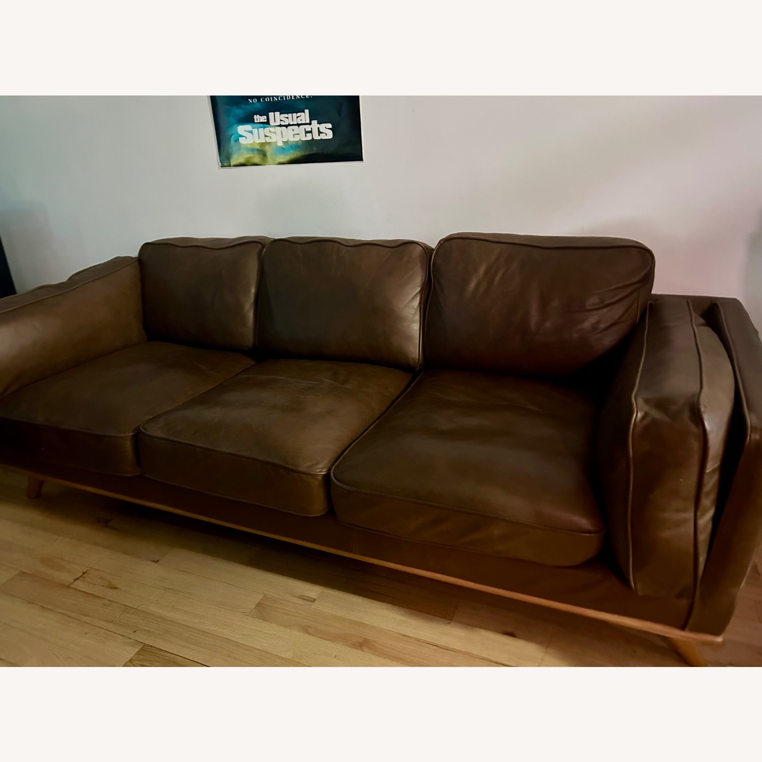 Article Timber Leather Sofa - Chocolate  - image-1