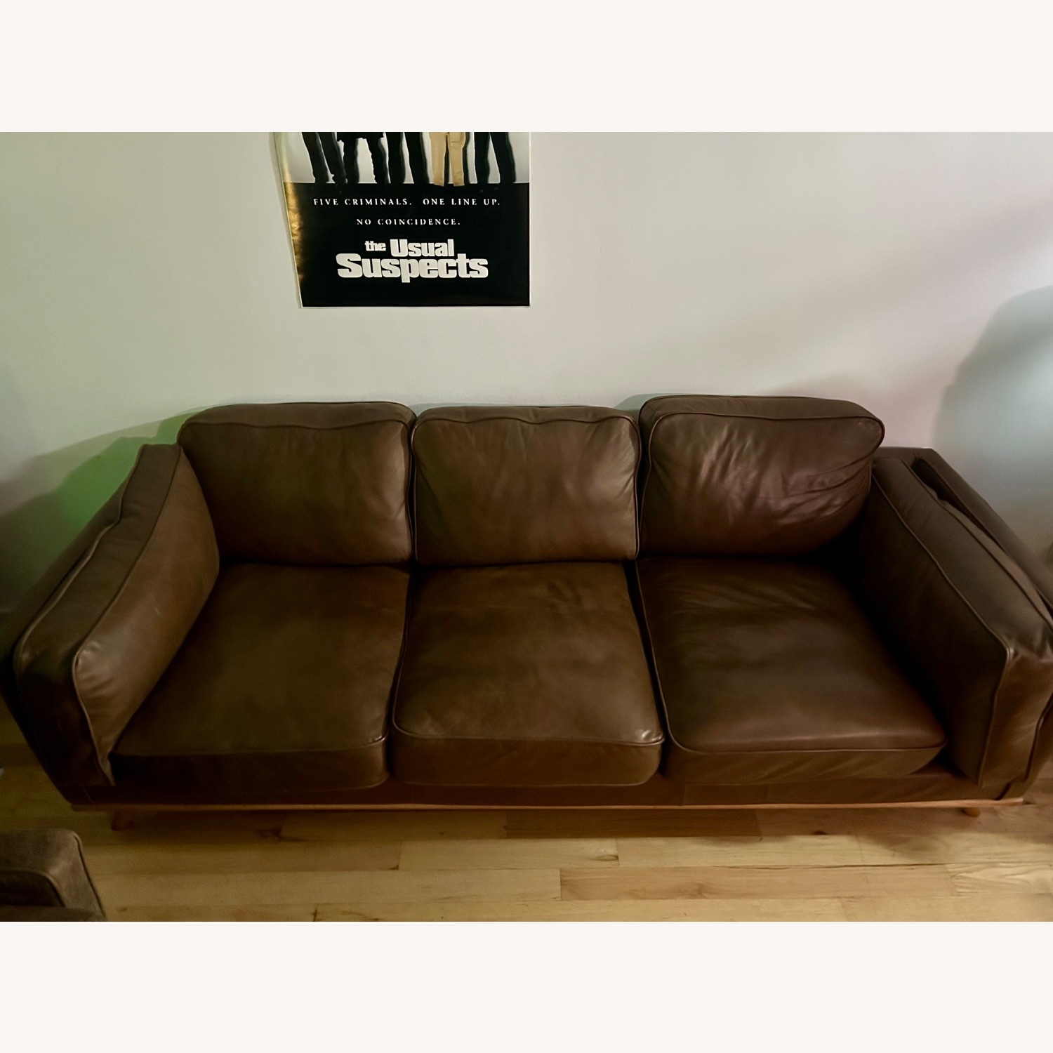 Article Timber Leather Sofa - Chocolate  - image-3
