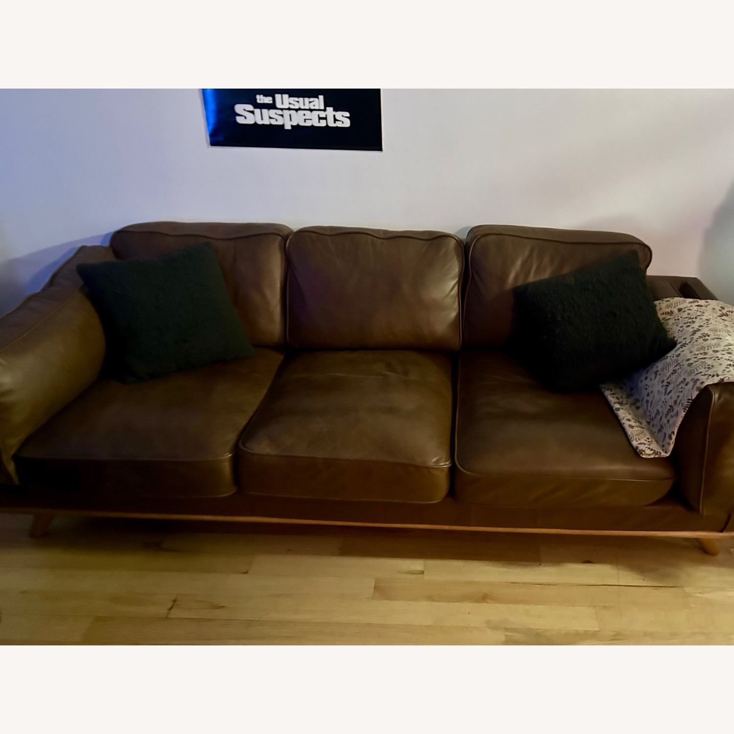 Article Timber Leather Sofa - Chocolate  - image-2