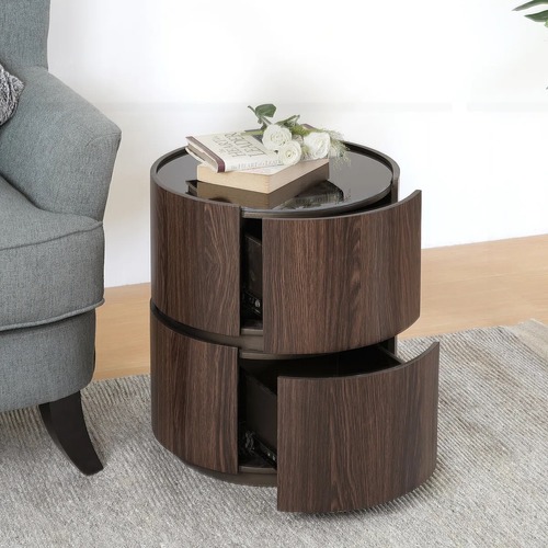 Used Wayfair Dark Brown Side Table for sale on AptDeco