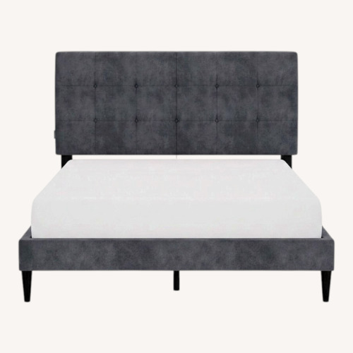 Used Hillsdale Furniture Light Gray Fabric Queen Bed for sale on AptDeco
