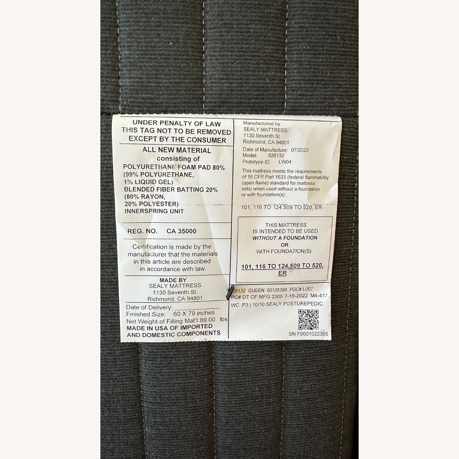 Hillsdale Furniture Light Gray Fabric Queen Bed - image-6