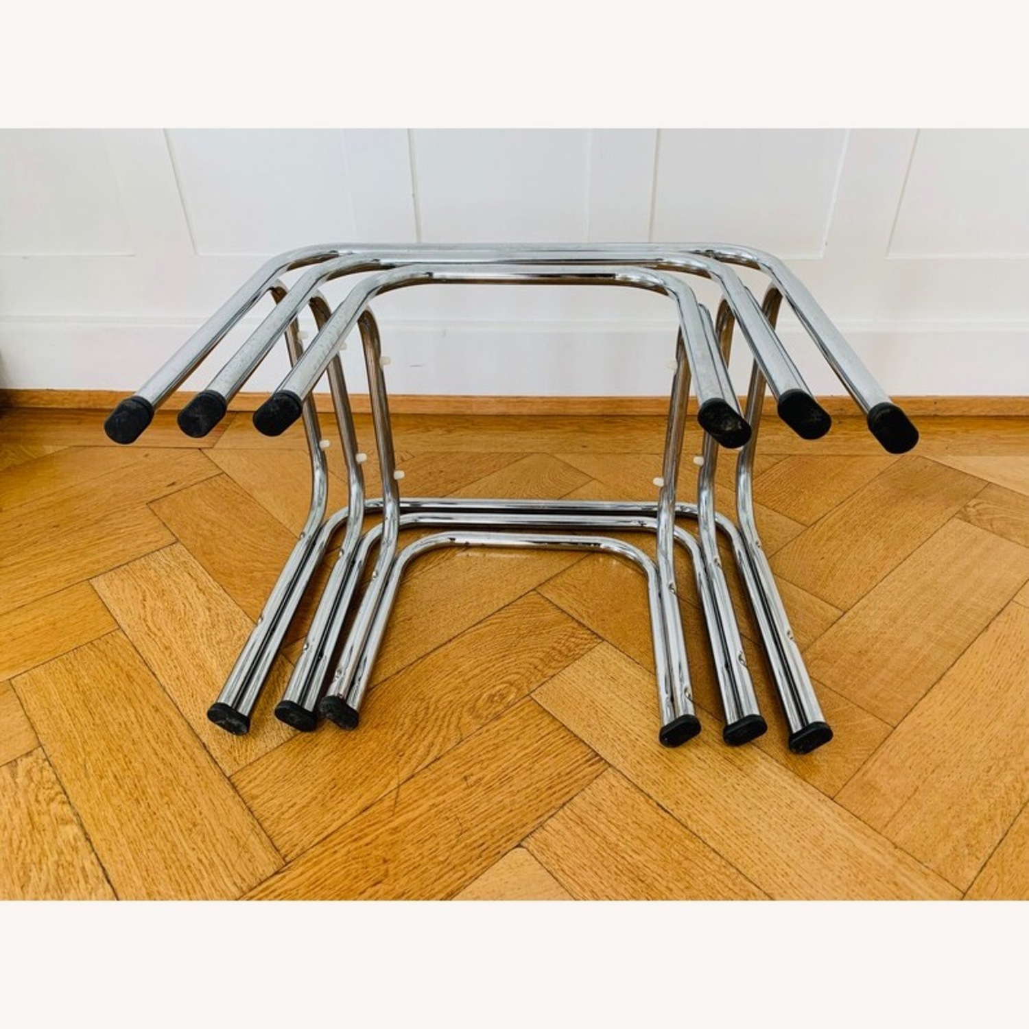 70s German Chrome/Smoke Glass Side Tables - image-6