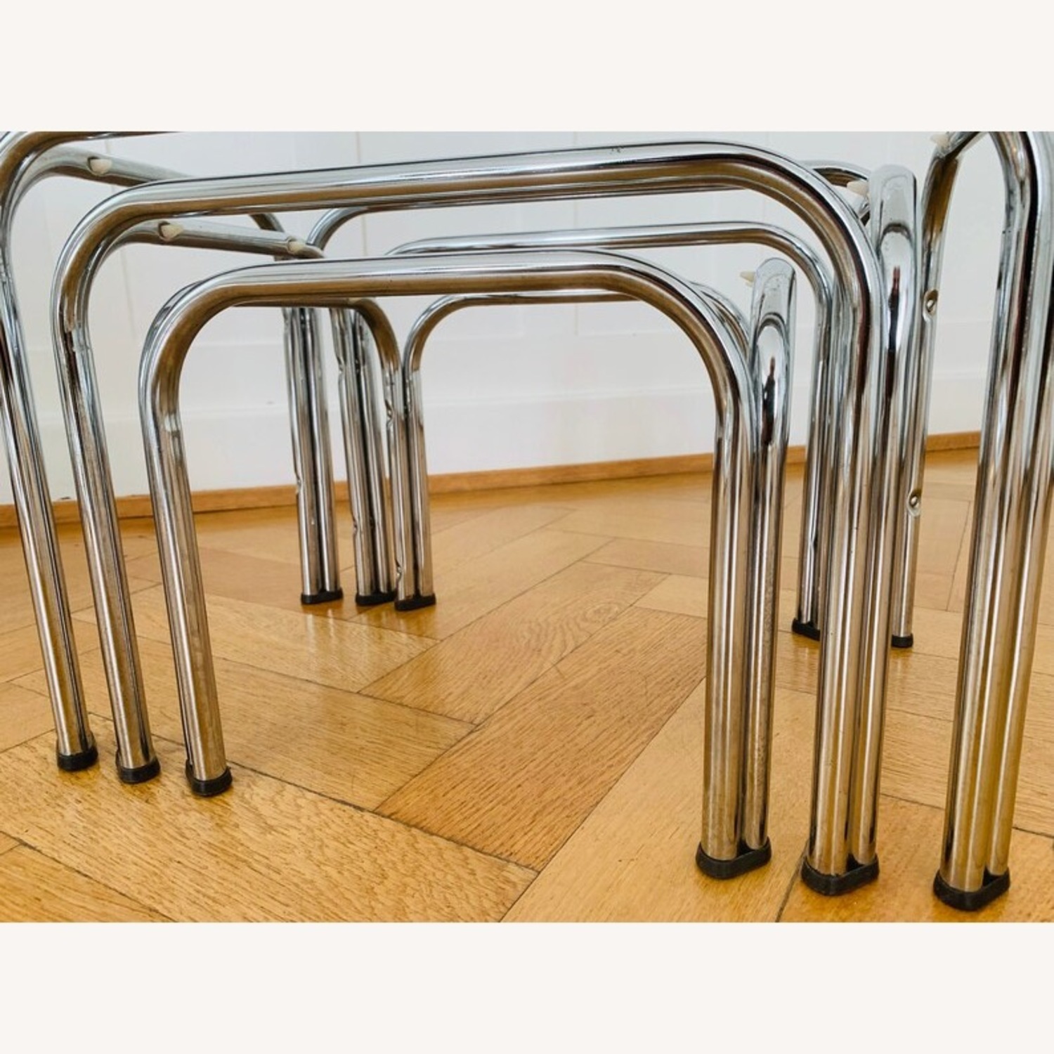 70s German Chrome/Smoke Glass Side Tables - image-7