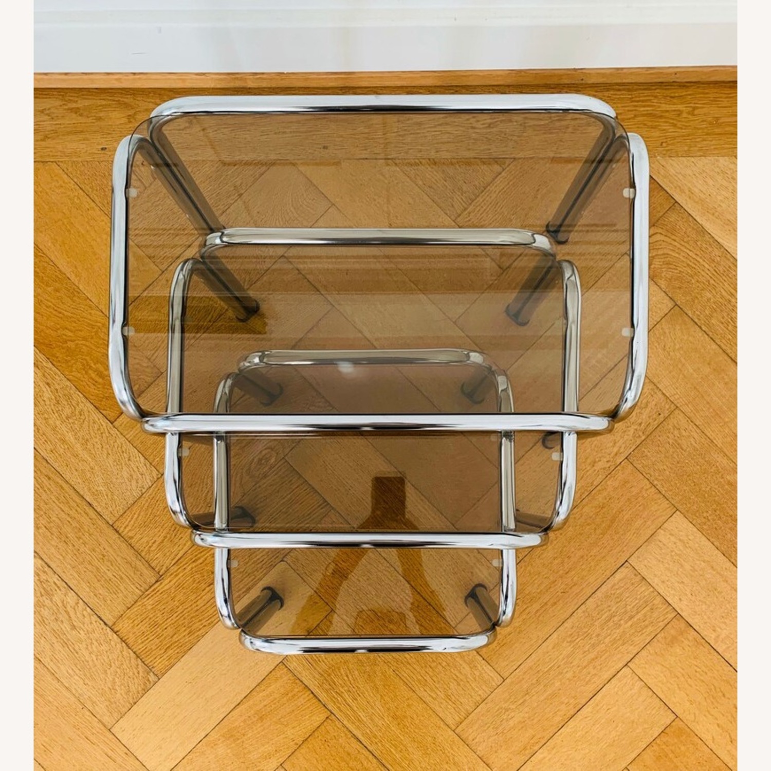 70s German Chrome/Smoke Glass Side Tables - image-2
