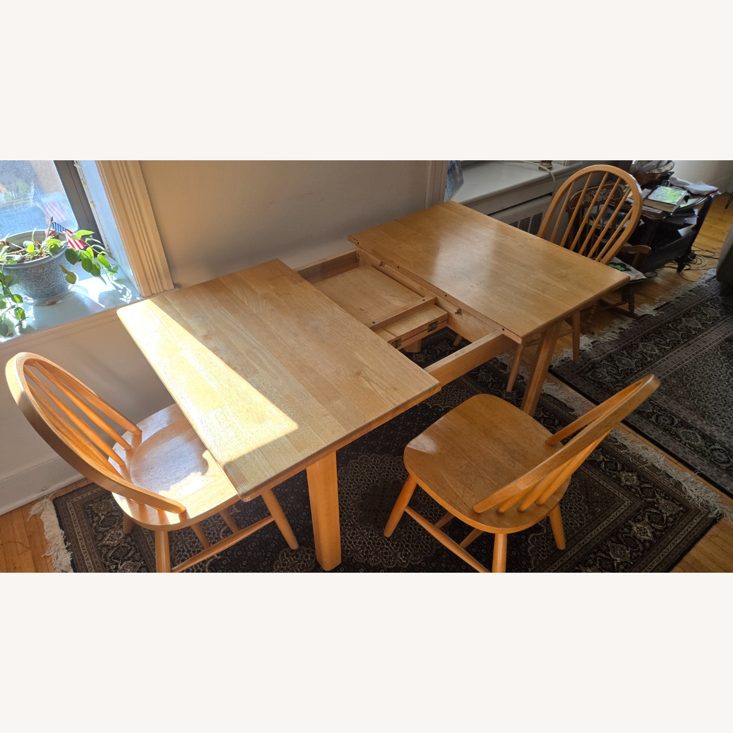 Natural Oak Dining Table and 3 Matching Chairs - image-3