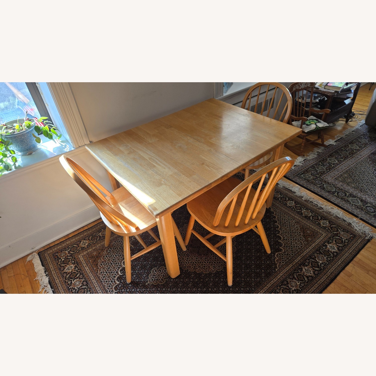 Natural Oak Dining Table and 3 Matching Chairs - image-2