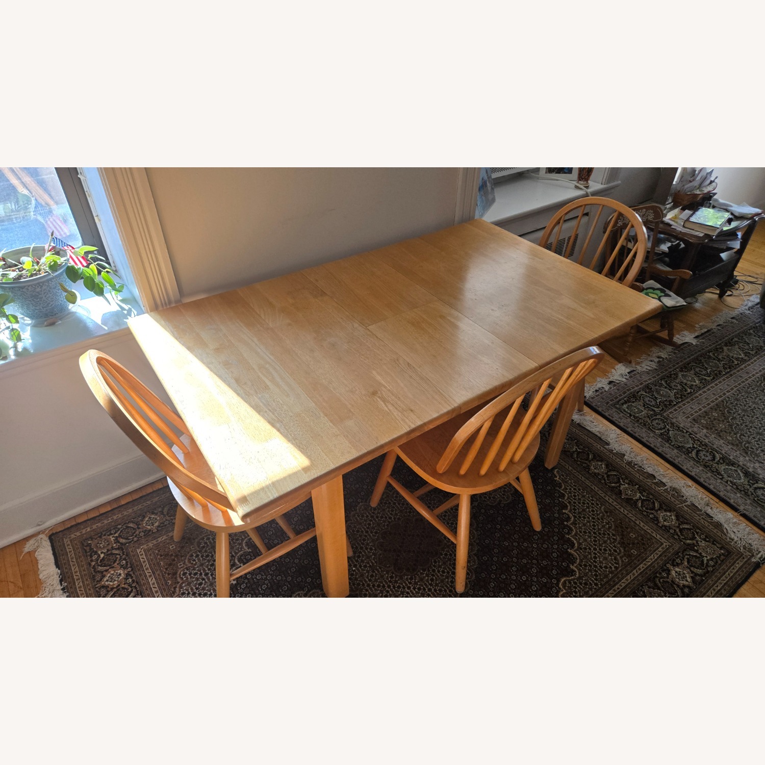 Natural Oak Dining Table and 3 Matching Chairs - image-4