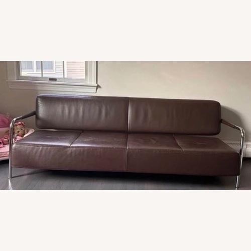Used Vitra Visavis Dark Brown Leather 3+ Seater Sofa for sale on AptDeco
