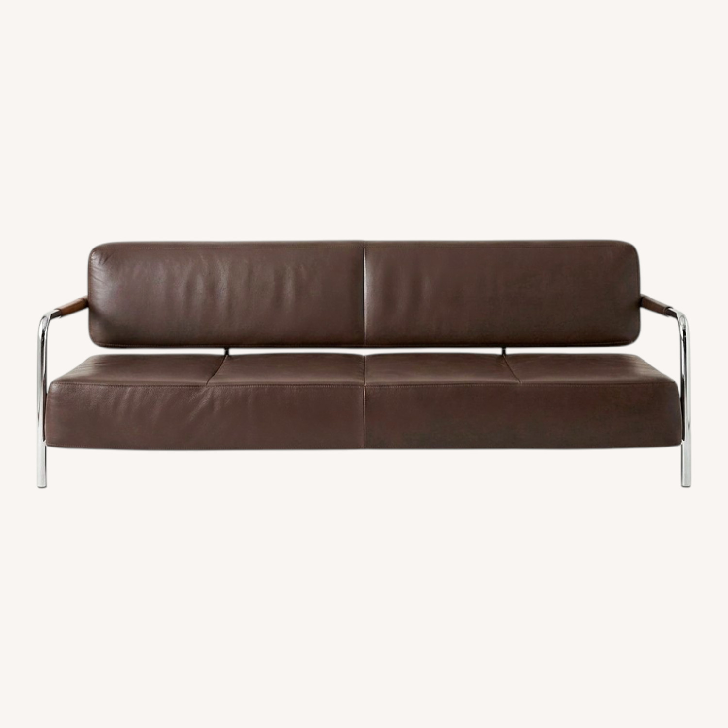 Vitra Visavis Dark Brown Leather 3+ Seater Sofa - image-0