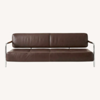 Vitra Visavis Dark Brown Leather 3+ Seater Sofa