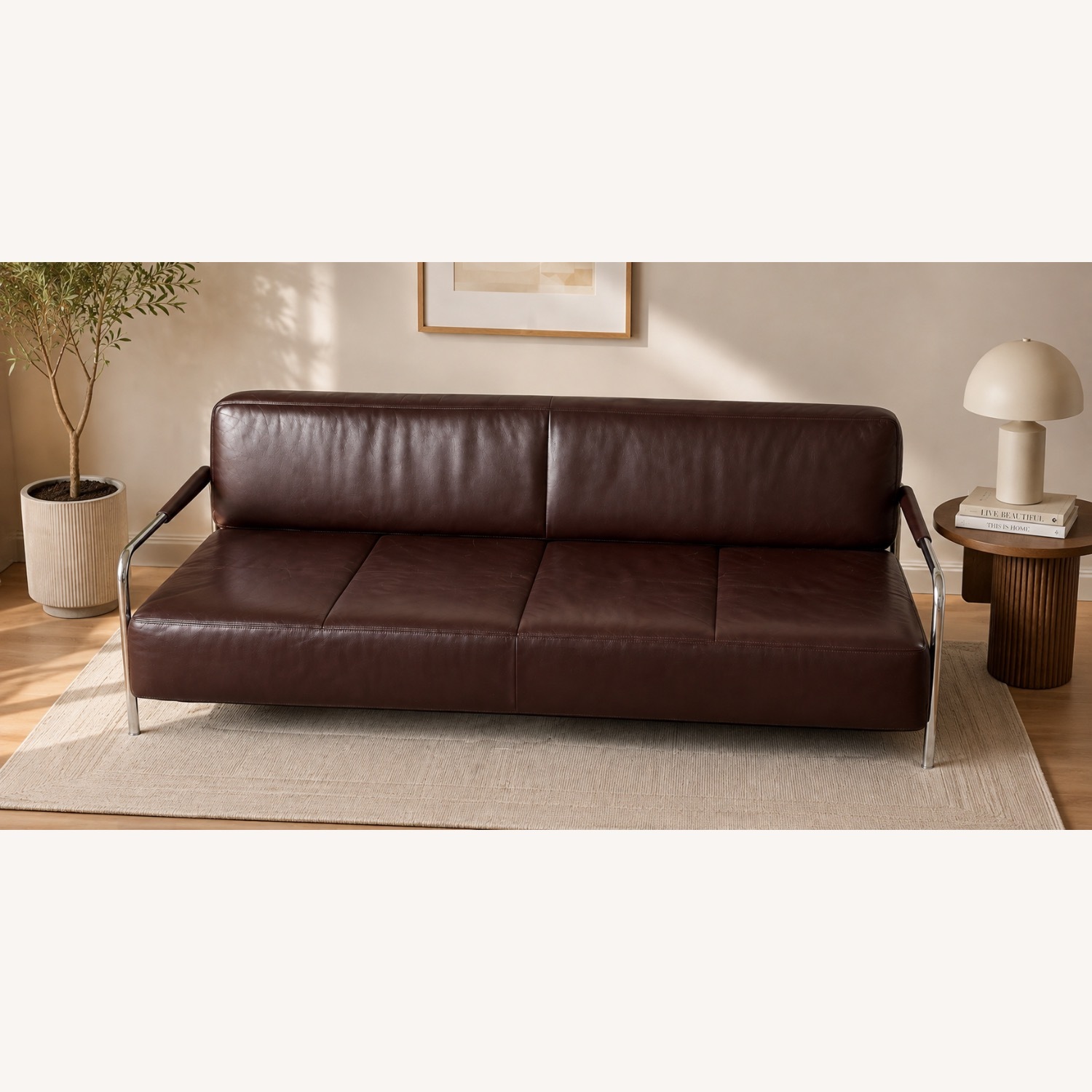 Vitra Visavis Dark Brown Leather 3+ Seater Sofa - image-6