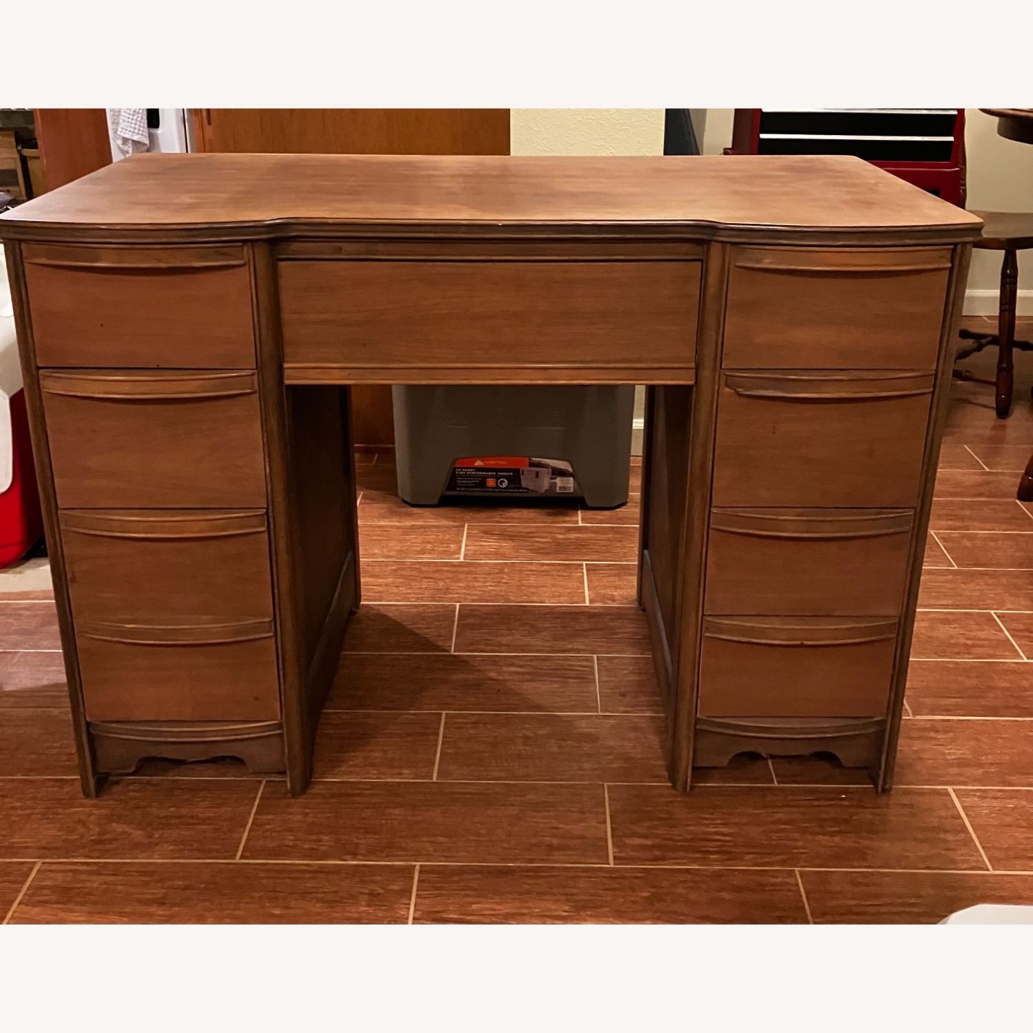 Vintage/Antique Finds Light Brown Wood Desk - image-6