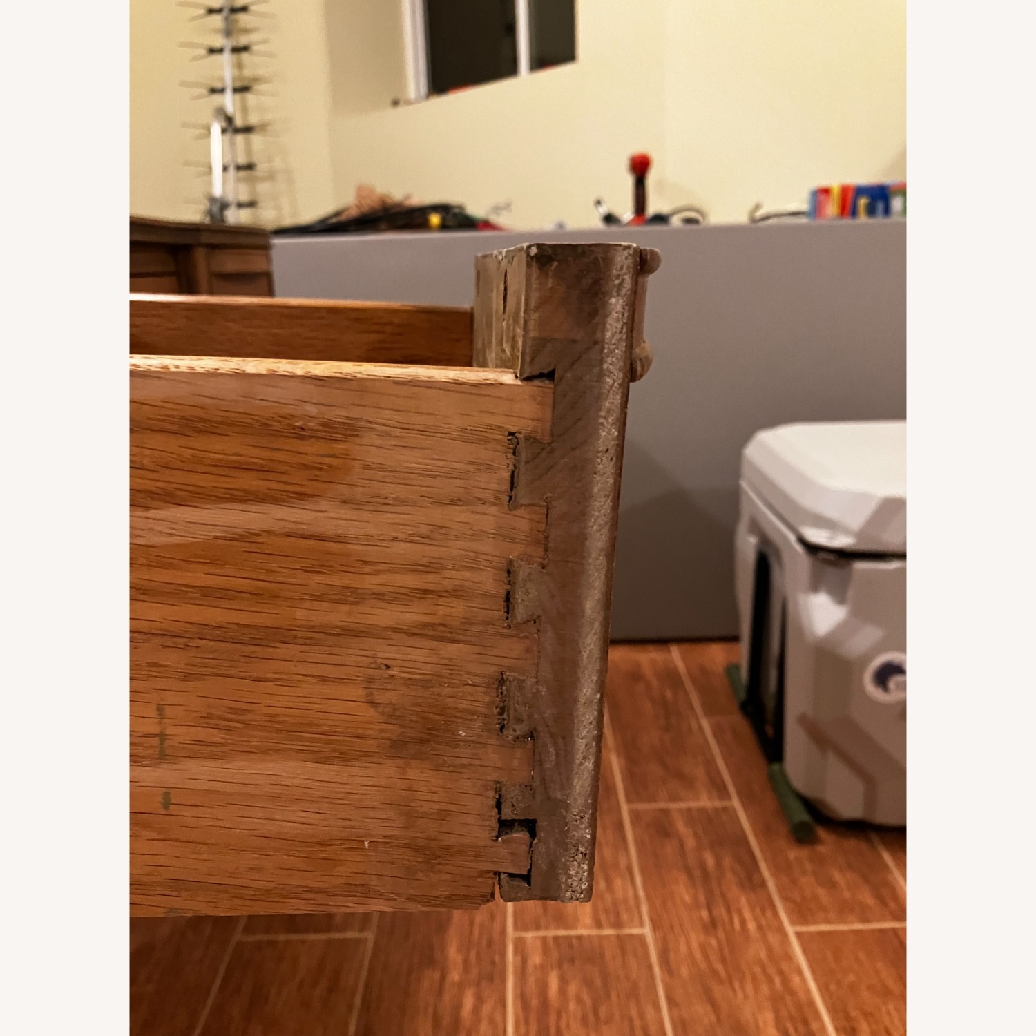 Vintage/Antique Finds Light Brown Wood Desk - image-3
