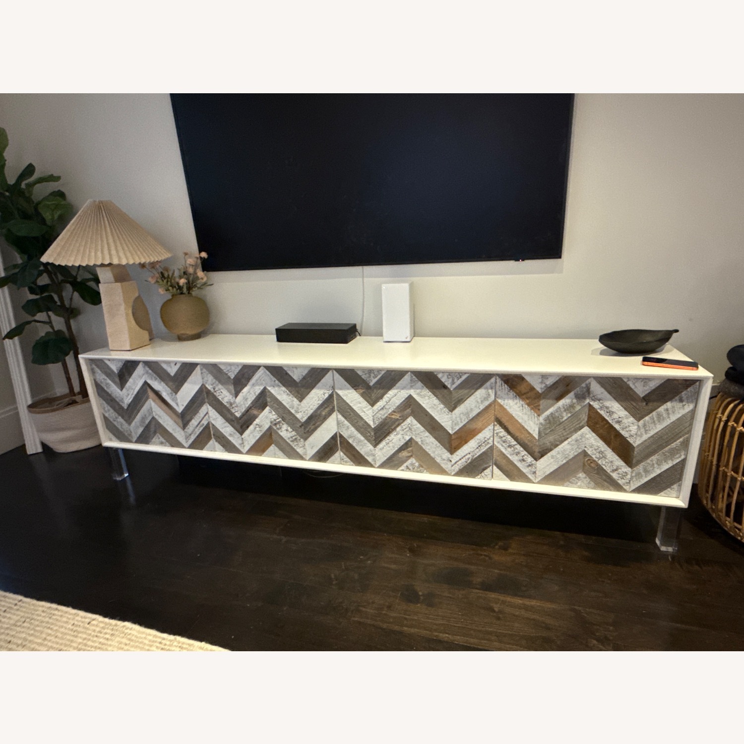 ModShop Chevron White Wood Sideboard - image-2