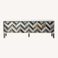 ModShop Chevron White Wood Sideboard