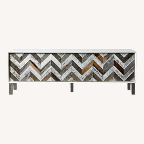 Used ModShop Chevron White Wood Sideboard for sale on AptDeco
