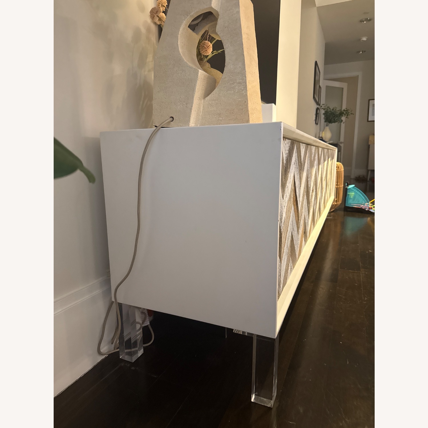 ModShop Chevron White Wood Sideboard - image-3