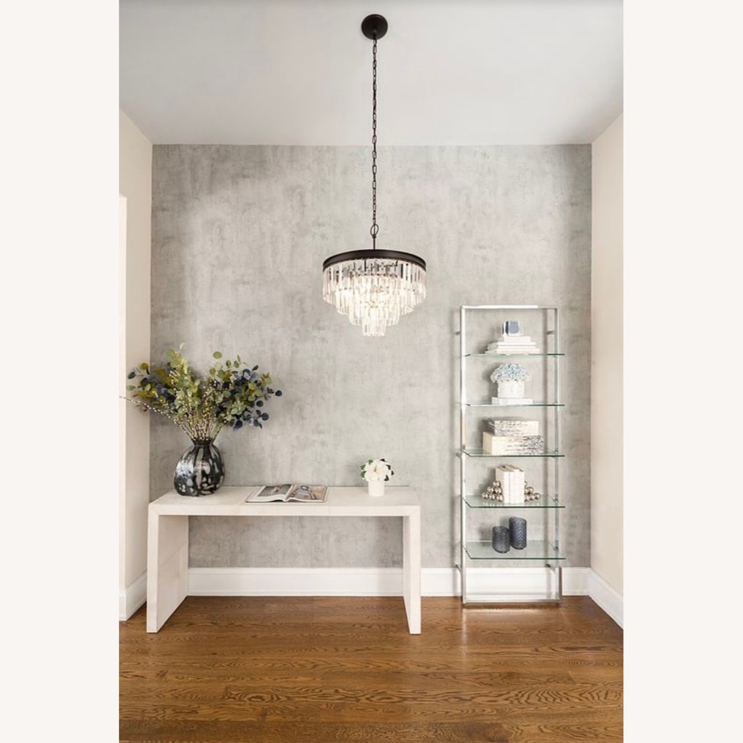 Five-Tier Polished Bookcase With Glass Shelves  - image-1