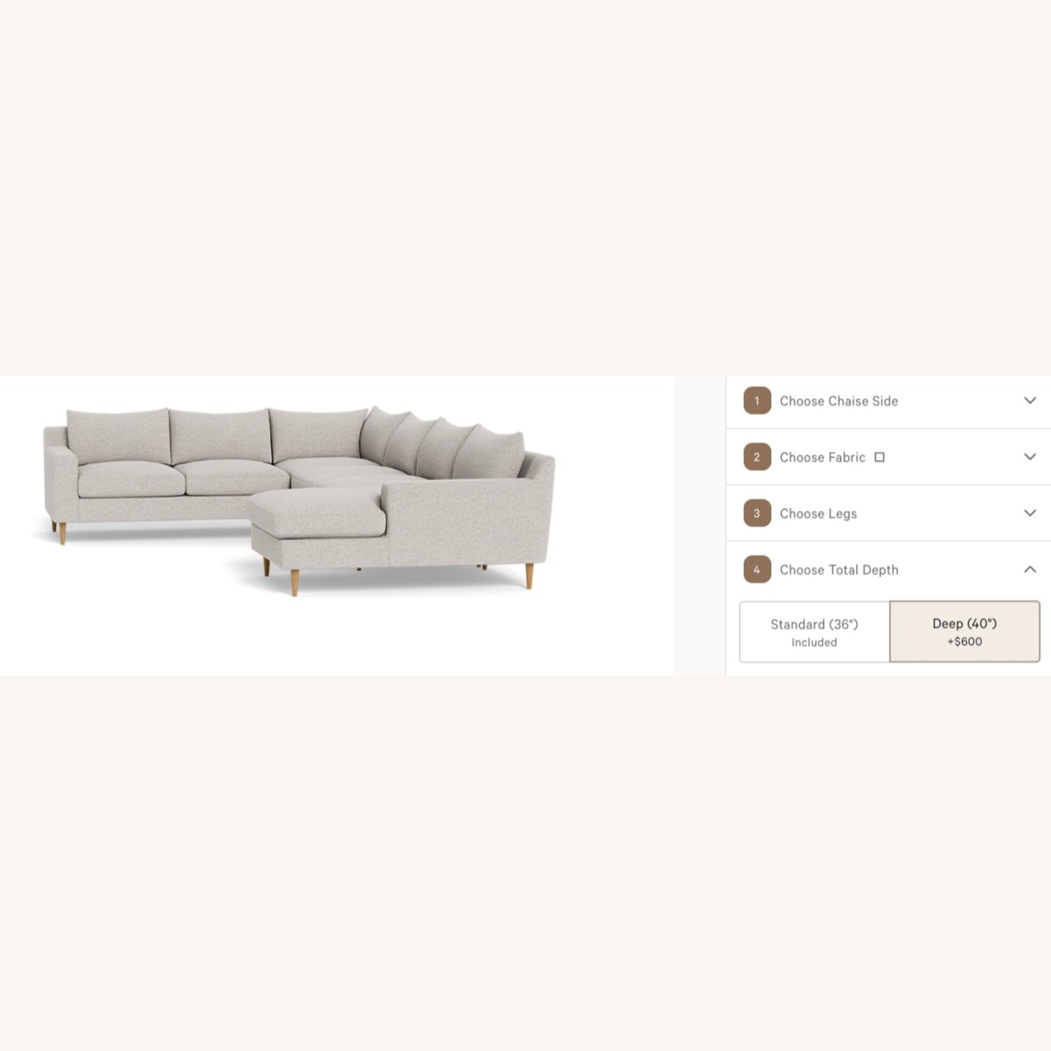 Interior Define Sloan Extra Large Light Gray Sectional - image-7