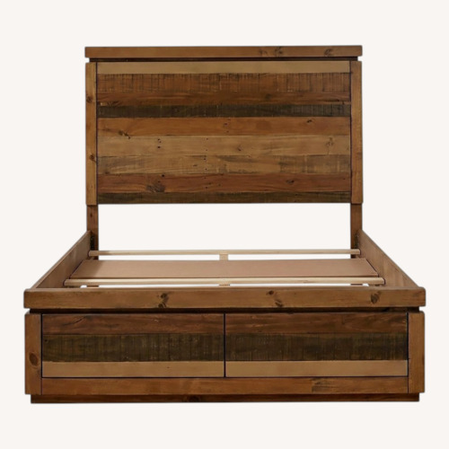Used Rooms To Go Cindy Crawford Natural Wood King Bed for sale on AptDeco