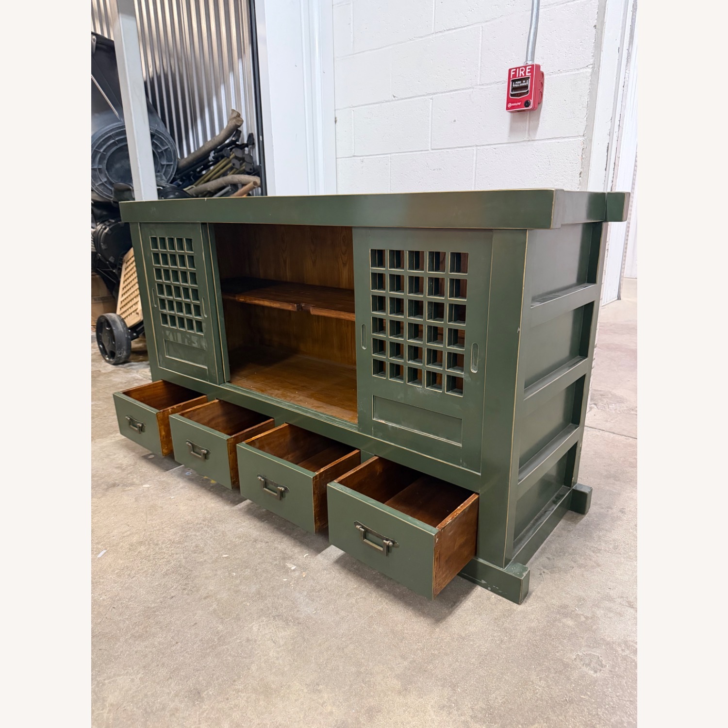 Green Wood Sideboard - image-1
