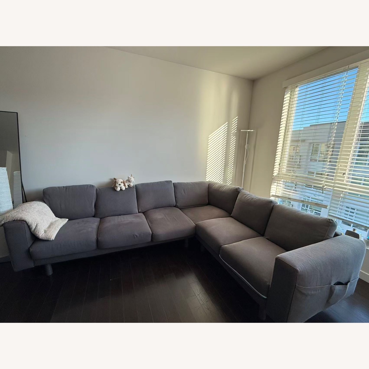 Light Gray Fabric 2 Piece Sectional - image-2