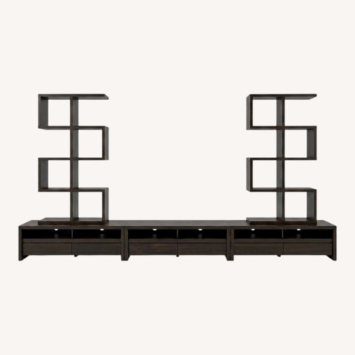 Used West Elm Dark Brown Wood Wall Unit for sale on AptDeco