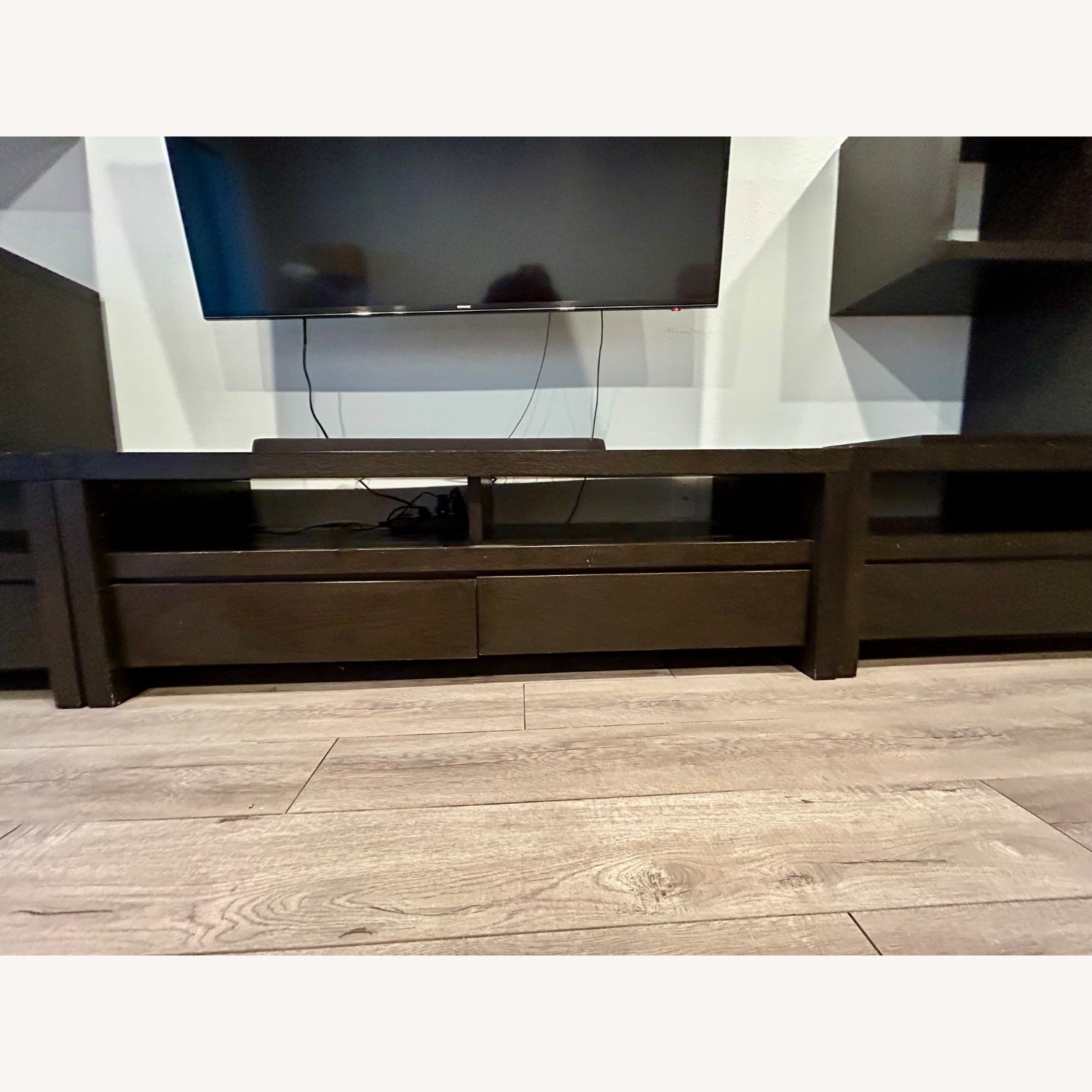 West Elm Dark Brown Wood Wall Unit - image-6