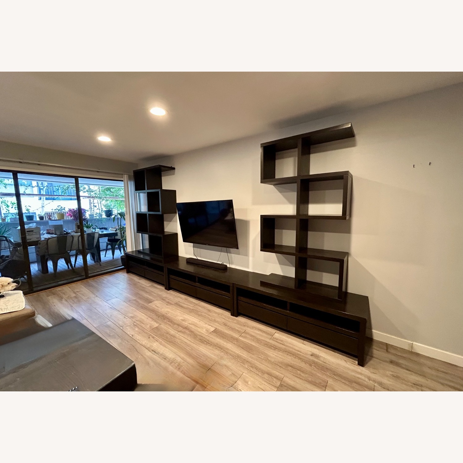 West Elm Dark Brown Wood Wall Unit - image-2