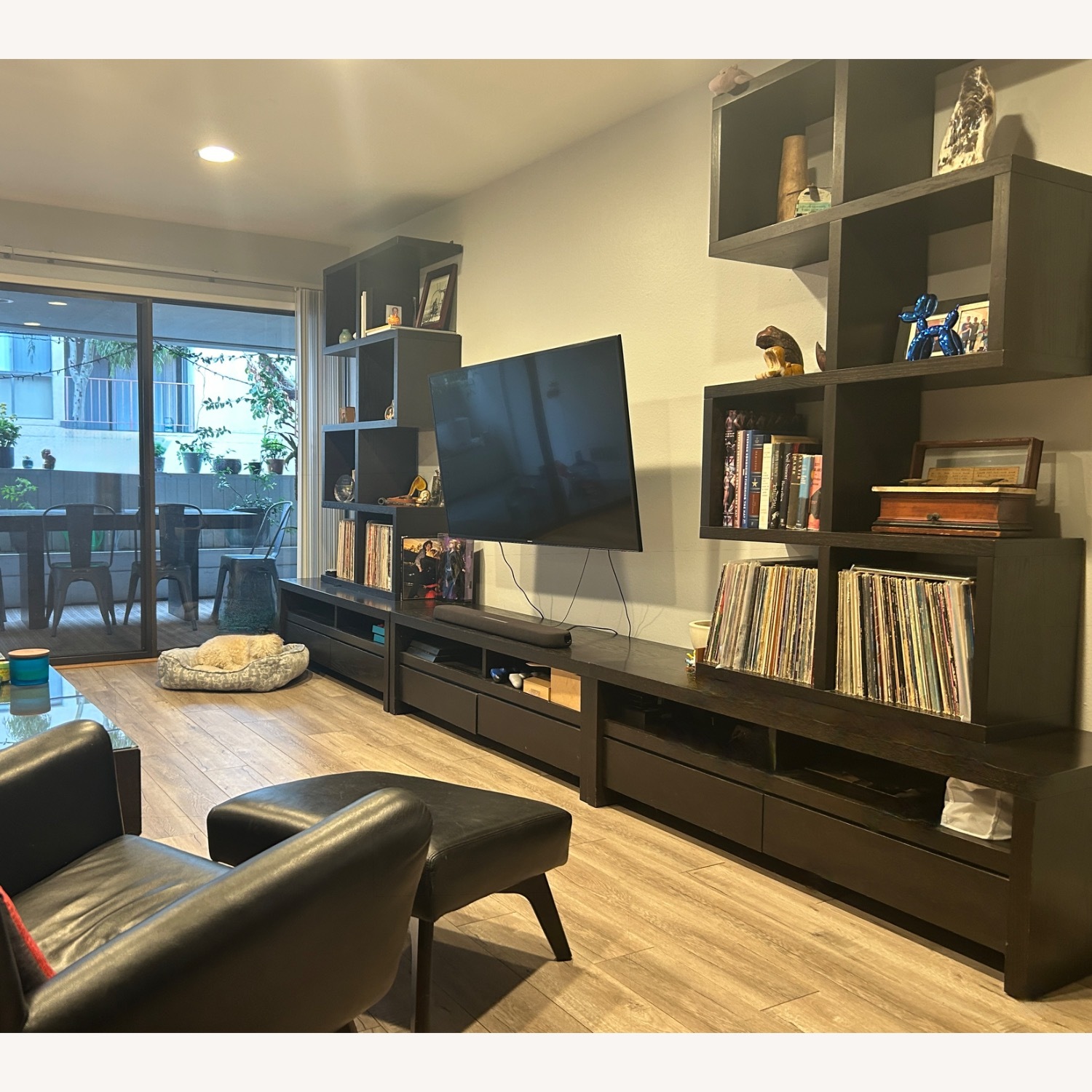 West Elm Dark Brown Wood Wall Unit - image-3
