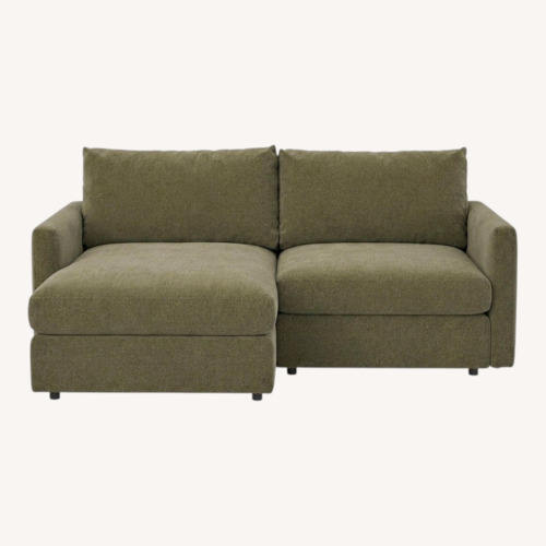 Used Crate & Barrel Lounge Fabric Olive 2 Piece Sectional for sale on AptDeco