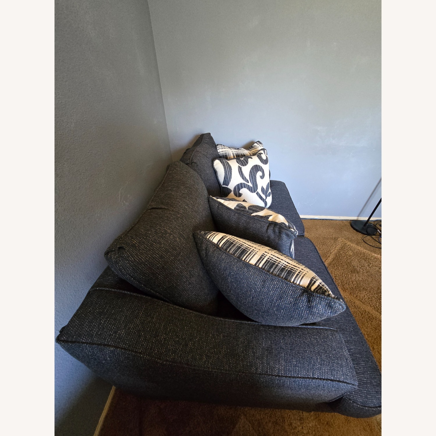 nFusion Furniture Blue Fabric Loveseat - image-5