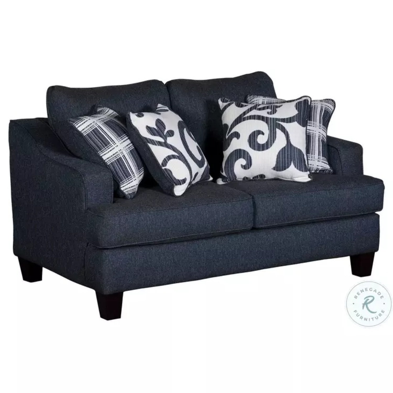 nFusion Furniture Blue Fabric Loveseat - image-9