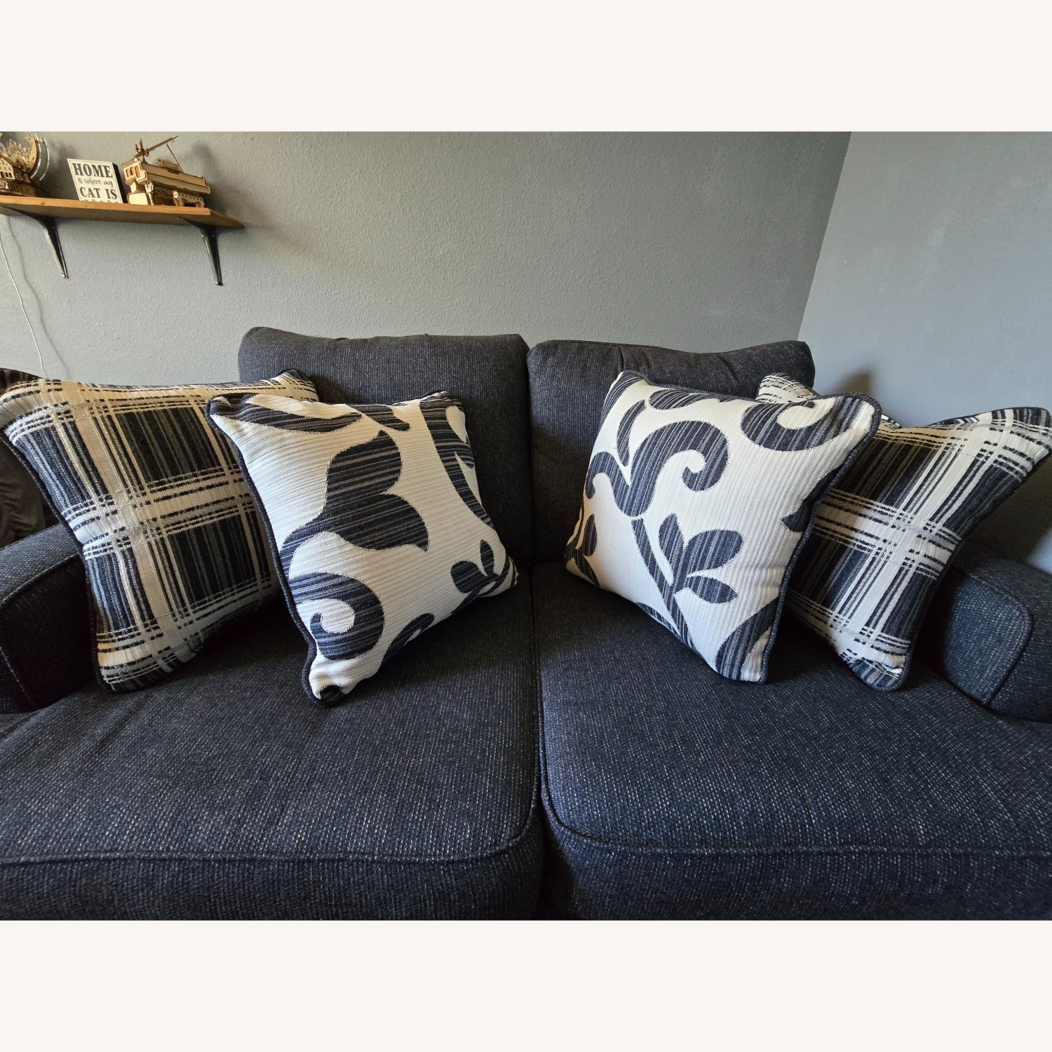 nFusion Furniture Blue Fabric Loveseat - image-8