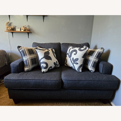 Used nFusion Furniture Blue Fabric Loveseat for sale on AptDeco