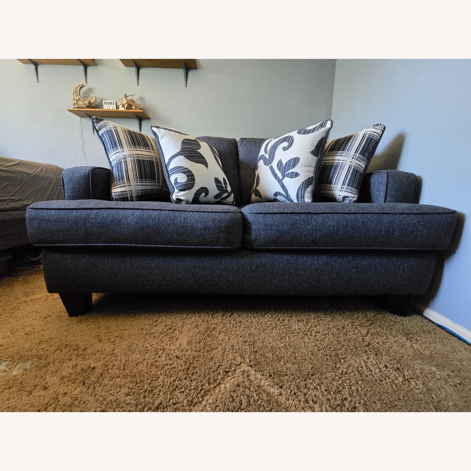 nFusion Furniture Blue Fabric Loveseat - image-6