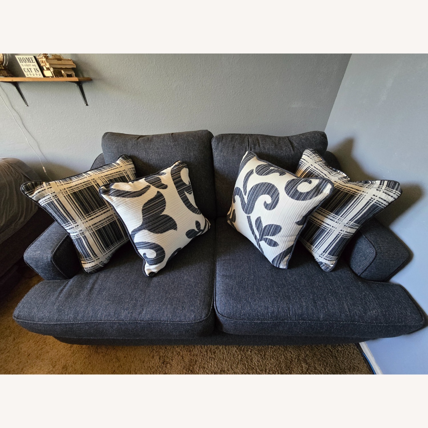 nFusion Furniture Blue Fabric Loveseat - image-2