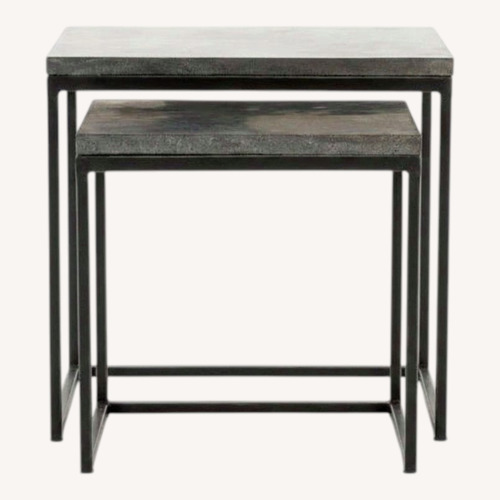 Used Four Hands Dark Gray Stone Side Tables for sale on AptDeco