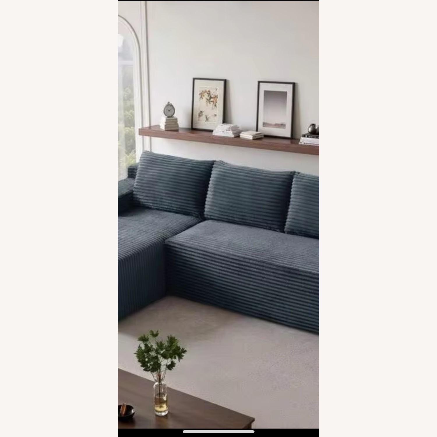 96 Sectional Couch, L shaped Chaise - image-1